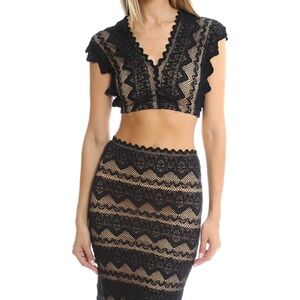 Nightcap Sierra Lace Crop Top and Nightcap Sierra Lace Midi Length Skirt